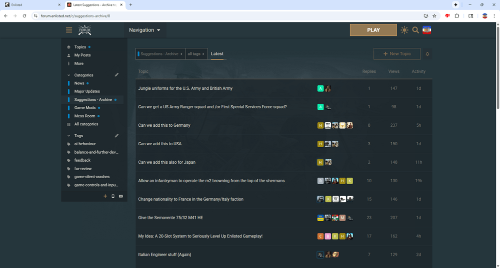 Latest Suggestions - Archive topics - Enlisted - Google Chrome 10_18_2025 11_22_19 PM