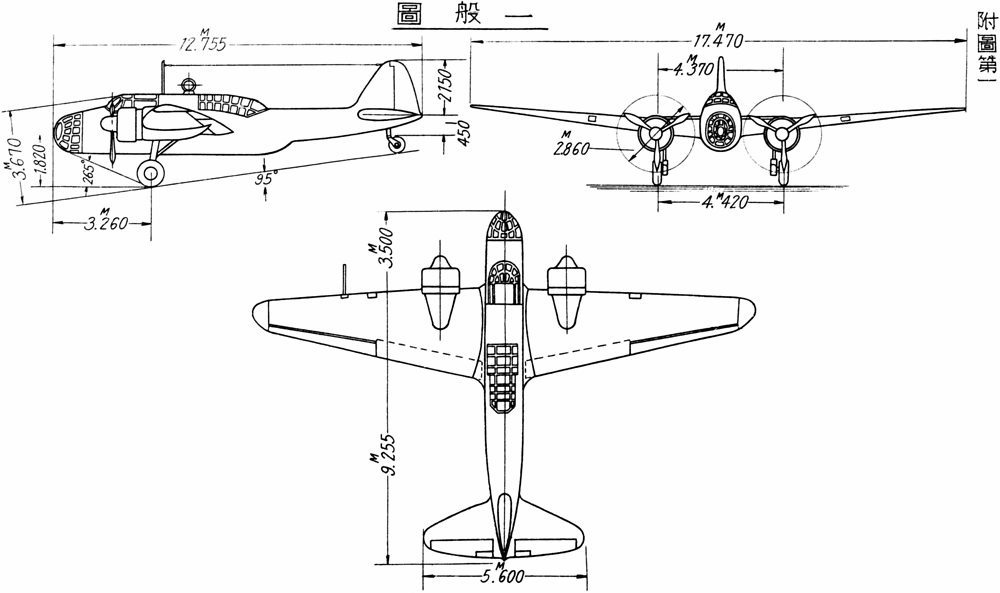 Kawasaki_Ki-48_3-view_line_drawing