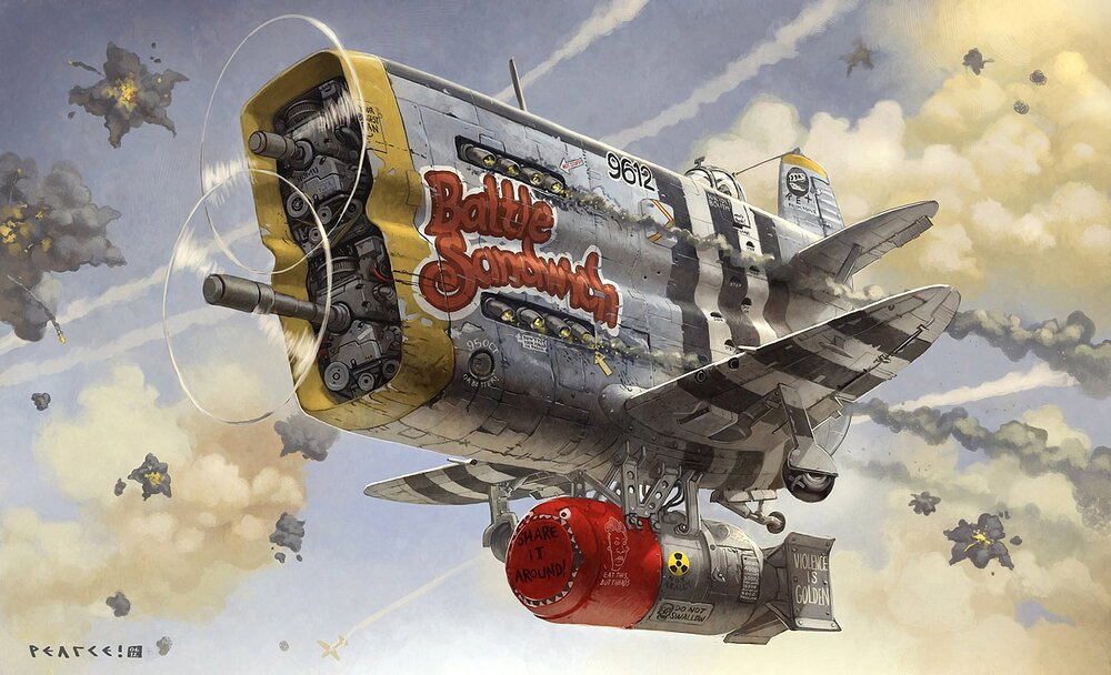 360175-battle-sandwich-airplane-art-bomb-military-fighter-cartoon-sci-fi-war-fantasy