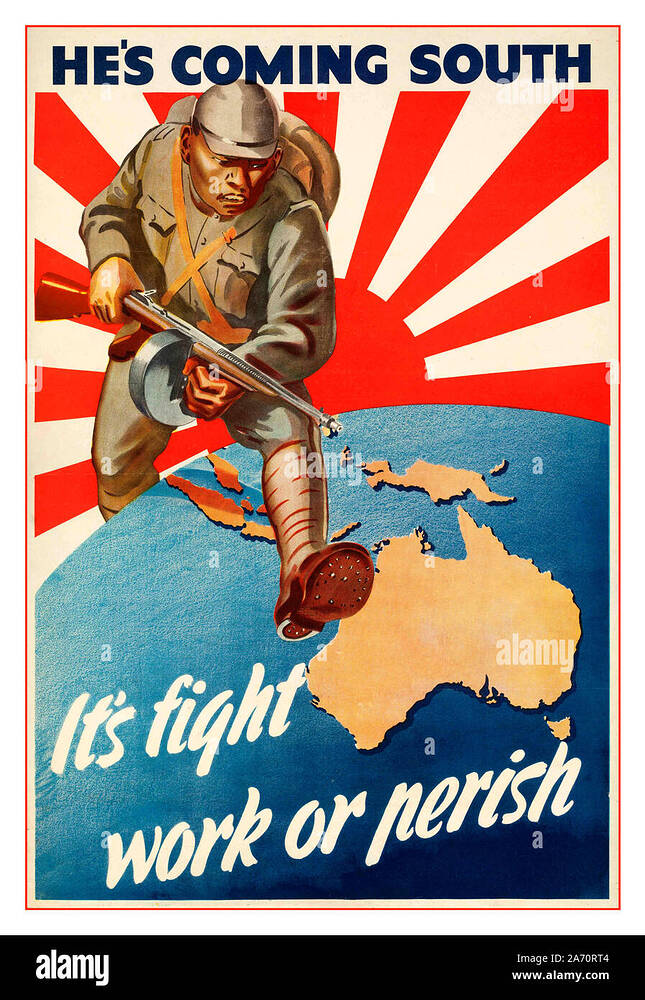 vintage-ww2-hes-coming-south-australian-1942-propaganda-poster-its-fight-work-