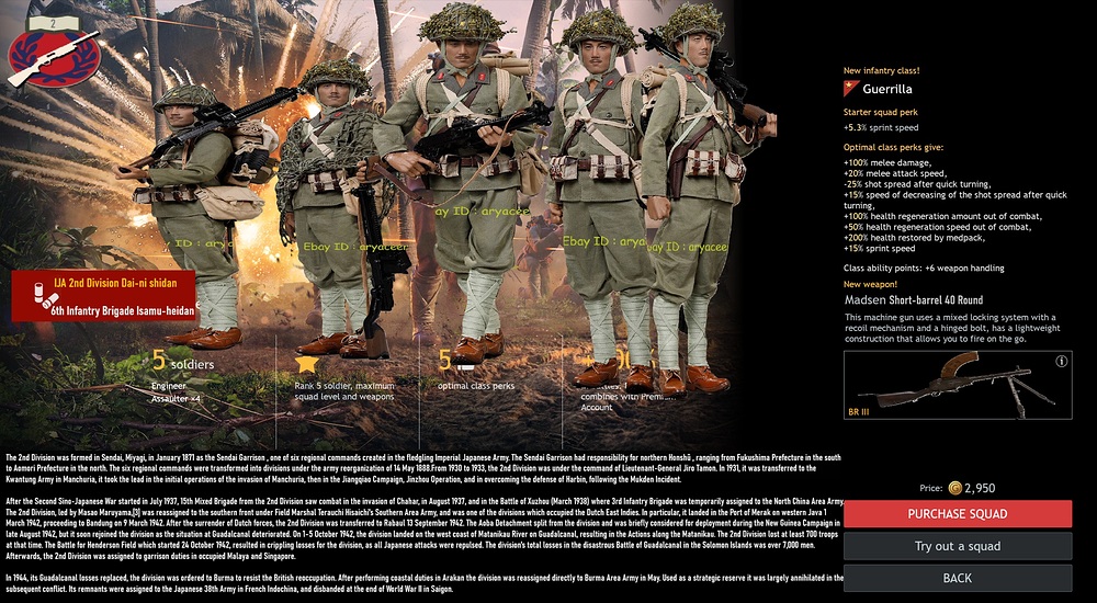 Japanese Premium Partisan squad