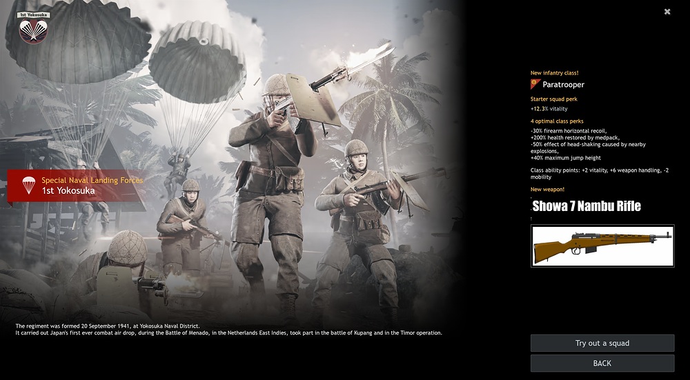 Paratrooper event squad