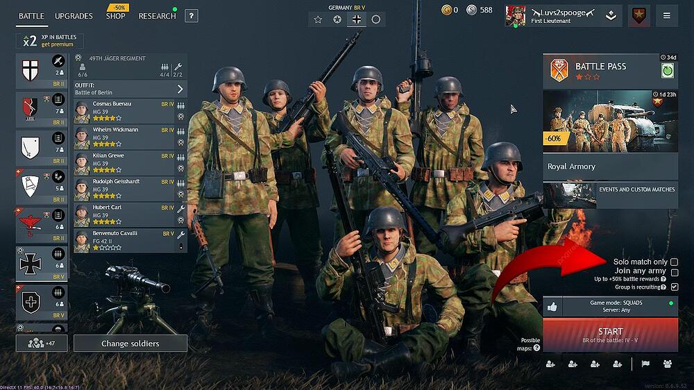 Solo match only game mode