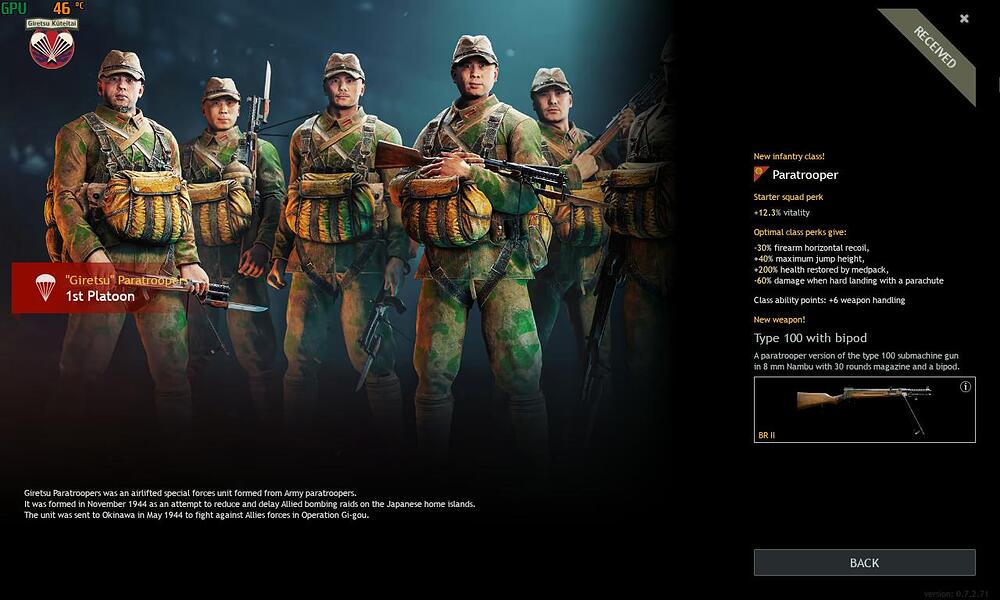 Japanese BR1 paratrooper to BR2