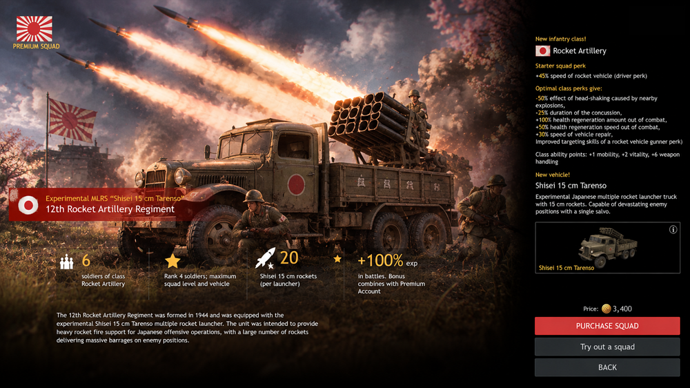 Premium Japanese Rocket Artillery Squad