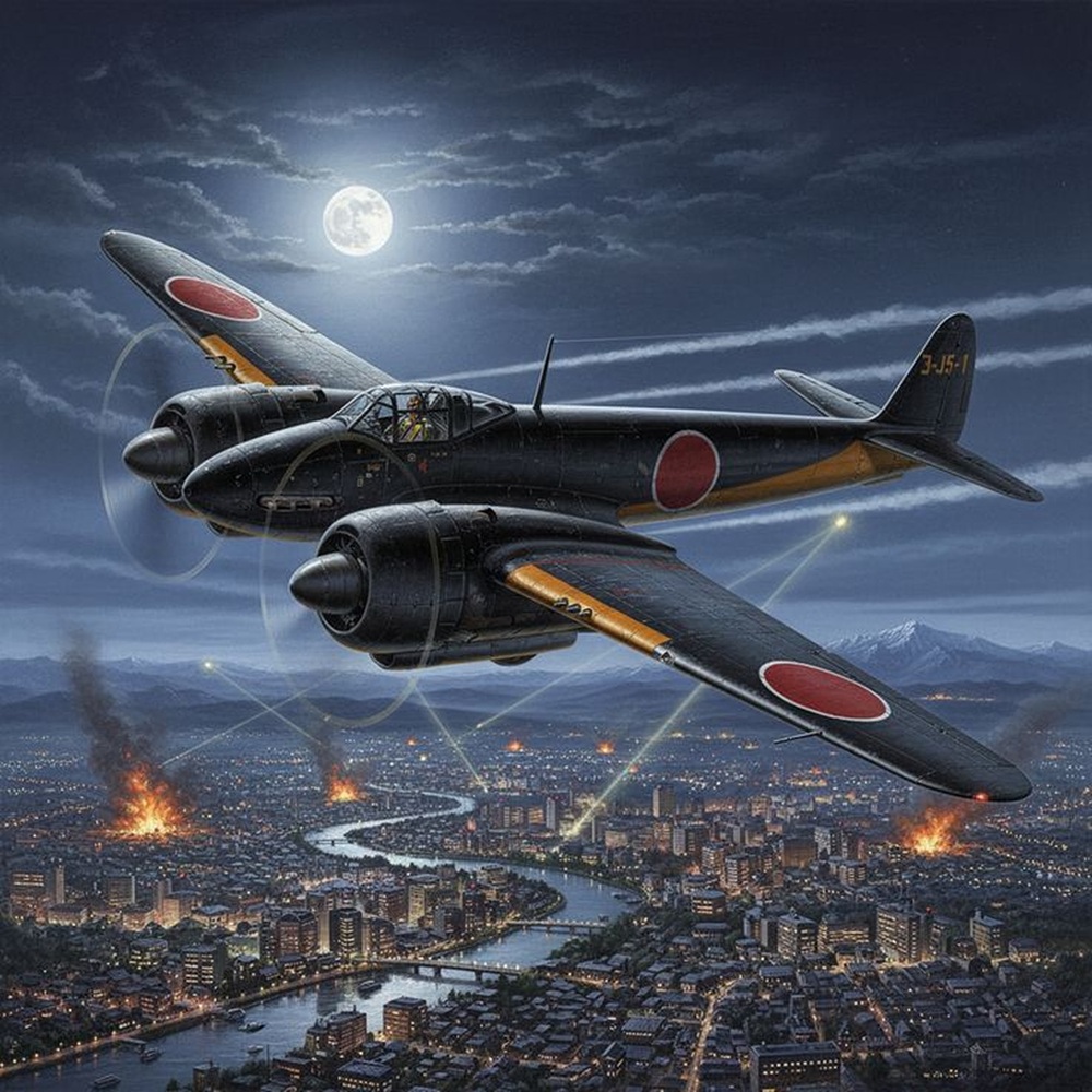 Japanese Aircraft J5N1  Tenrai  attacking Perl Harbor