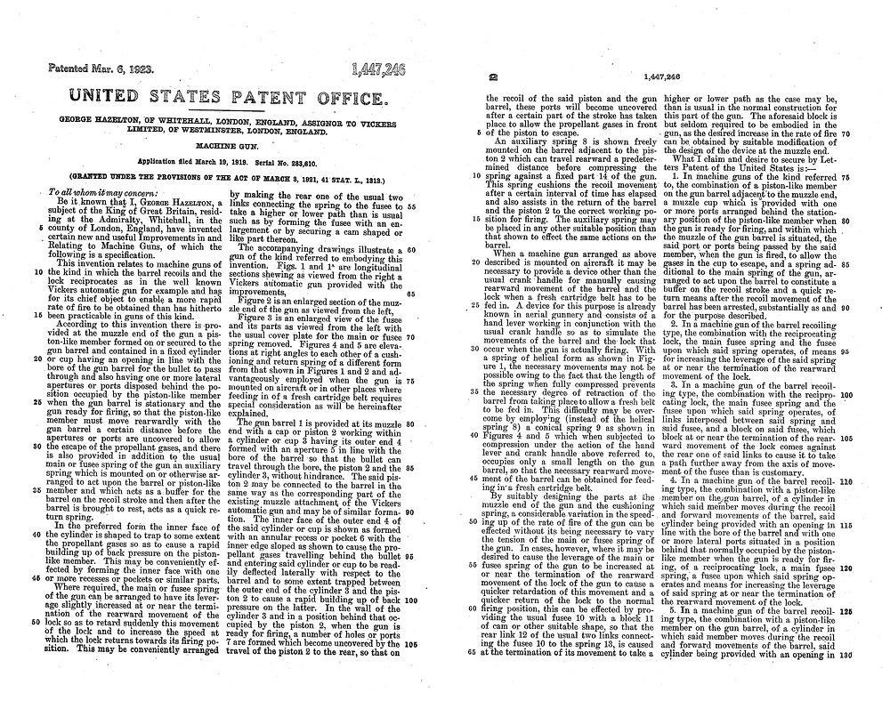 Lewis Gun Hazelton Device Description