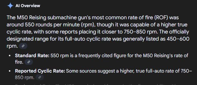 M50 rate of fire