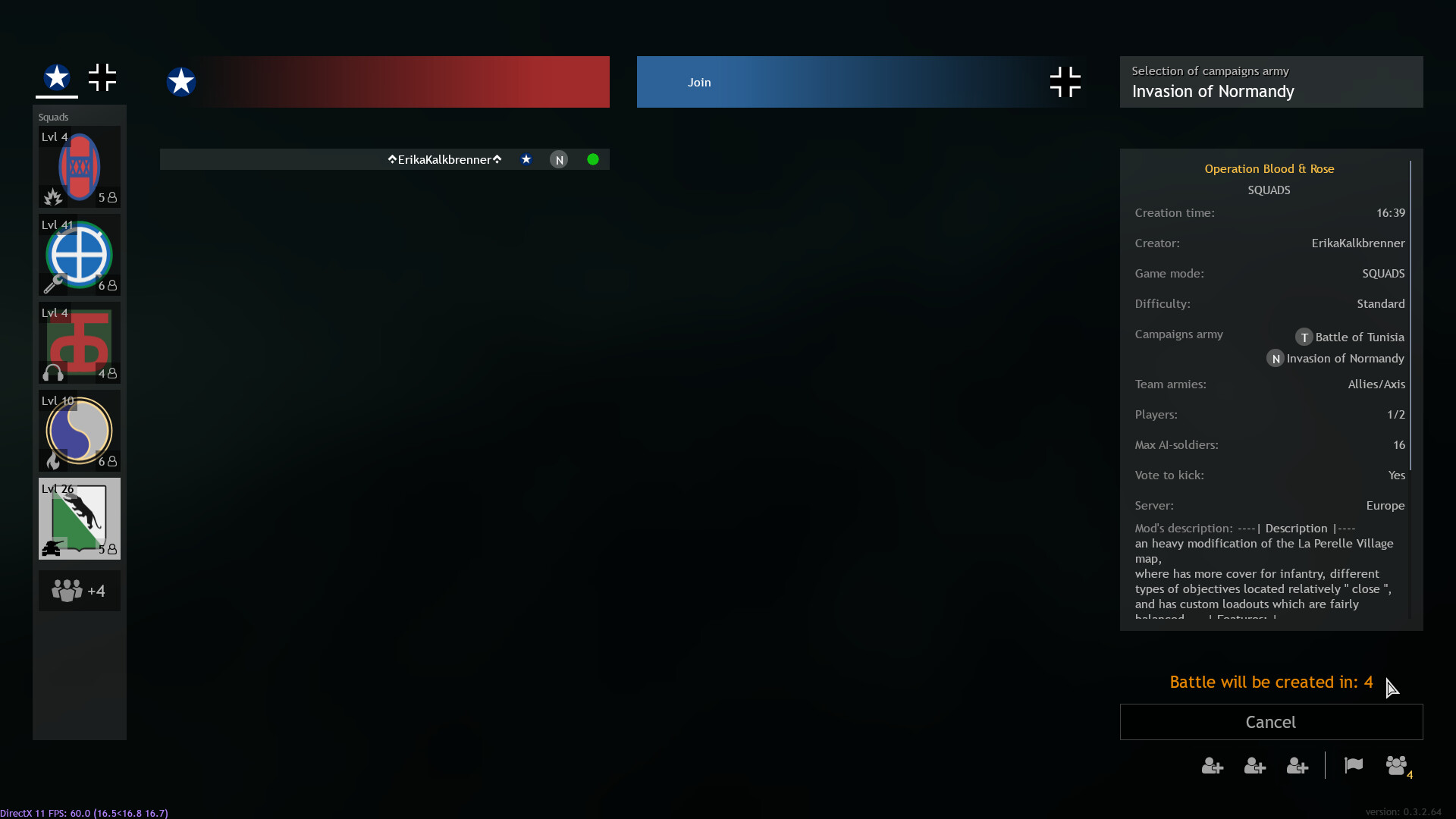 [0.3.2.62] Custom Match Selection Faction does not work on mods Bug