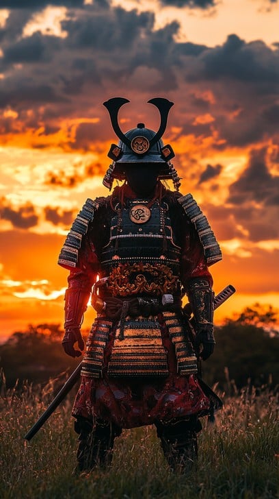 samurai-at-sunset-stockcake